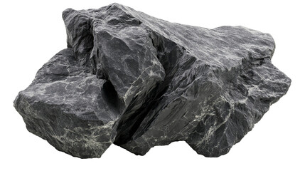 Jagged dark grey rough stone with textured surface © Ophelia