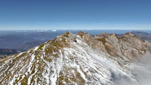 Aerial view of Korab, the highest mountain in Albania