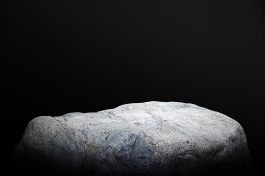 Rough Grey Rock Slab Display Stage for Product Mockup.