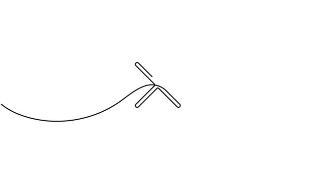 Cross mark in speech bubble frame icon sign continuous one line drawing moving on white background minimalist single art cancellation message and rejection chat symbol animation video
