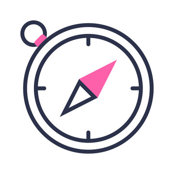 Compass Duotone Line Icon