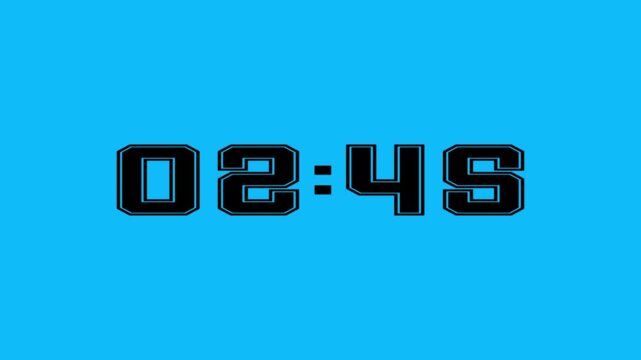 3 minutes Digital countdown 180 seconds. Five minute countdown timer animation on transparent background un white background