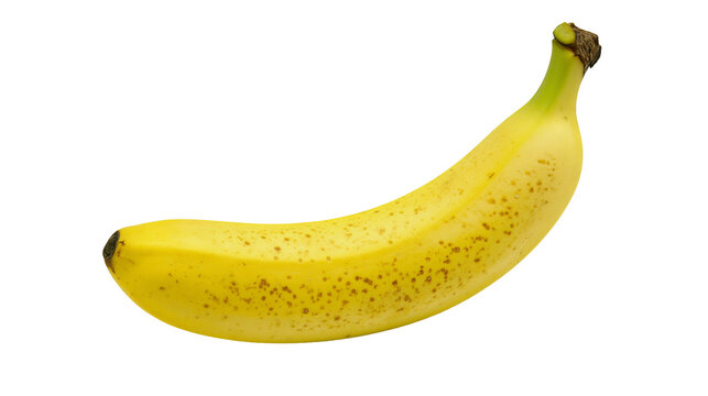 Ripe yellow banana with brown spots