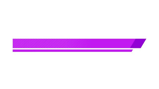 Purple Lower Third Banner Graphic with Smooth Shape, Solid Color and Empty Space for Text, Titles and Information