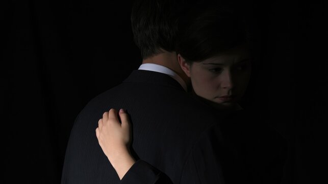 Warm farewell even her heart is broken and she is hurt: suspecting your husband in cheating. Mistrust