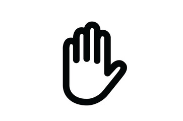 Fototapeta premium Stop Hand Gesture Line Art Vector Icon