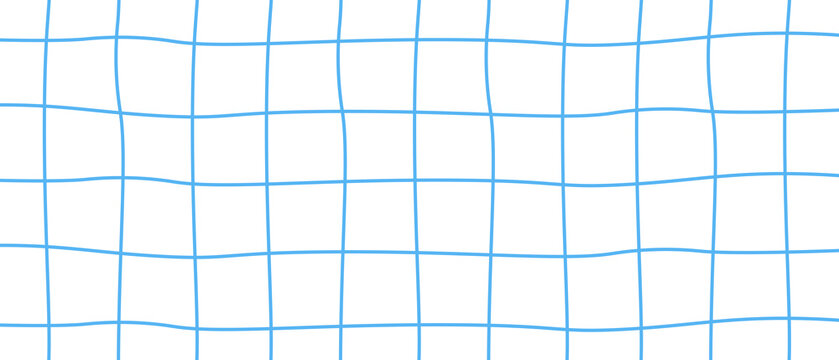 Blue wavy grid pattern with thin curved lines forming a seamless geometric lattice texture. Minimal abstract background for web, textile, wallpaper, and print designs. Clean vector style.