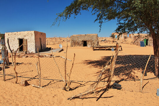 Small village in Sahara desert, Mauritania, West Africa