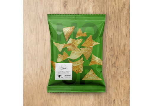 Snack Bag Mockup Template for Corporate Identity and Advertising