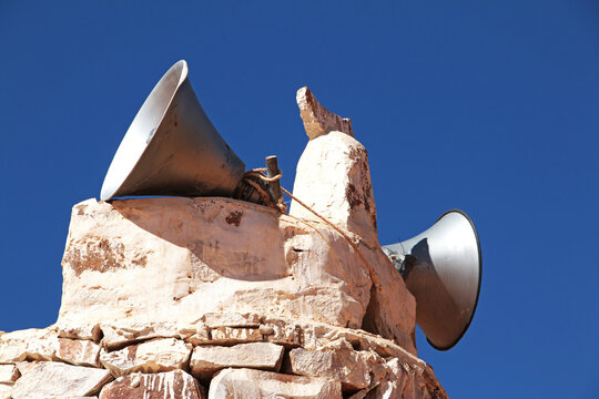 Ancient mosque in the small village in Sahara desert, Mauritania,