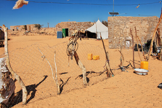 Small village in Sahara desert, Mauritania, West Africa