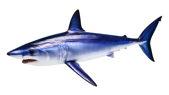 Blue Mako Shark with Open Mouth and Sharp Teeth