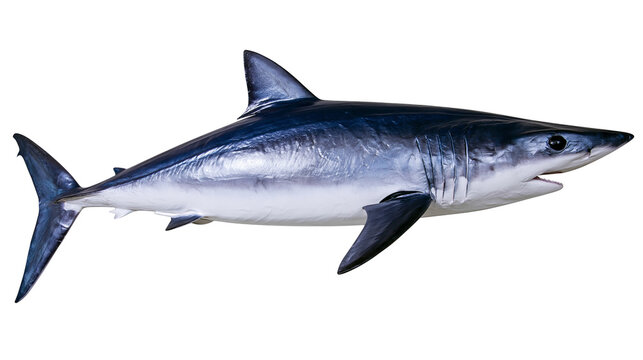 Mako shark with dark blue and silver body