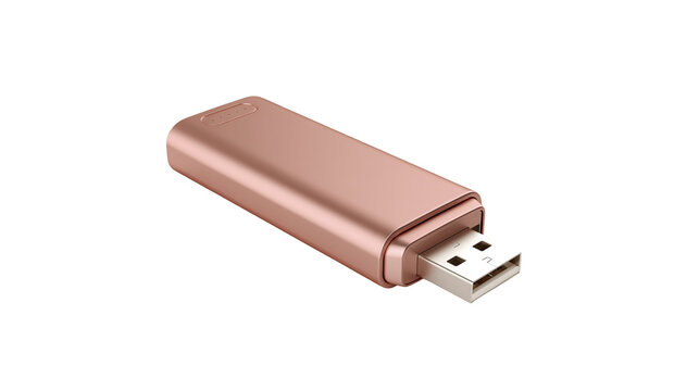 Rose gold USB flash drive with metal connector