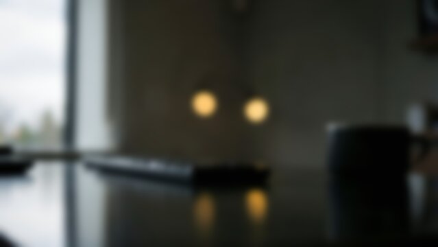 blurred dark modern office desk background for financial presentation
