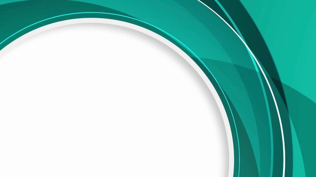 Abstract smooth emerald green waves motion background with clean white circular shape for modern graphics.