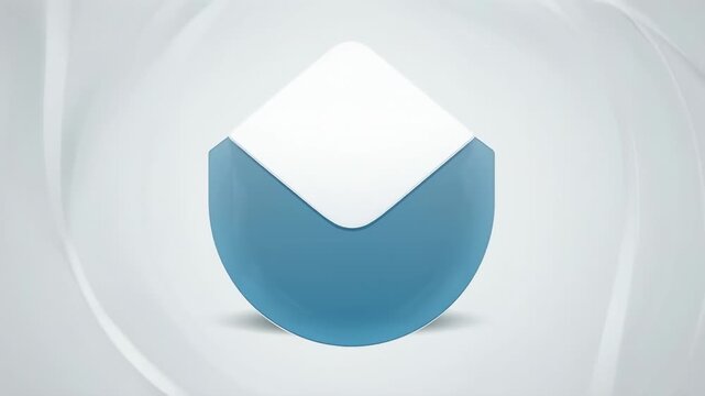 blue geometric cube rotating in 3d space animation