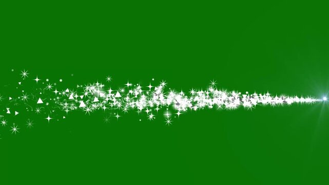 Luxury golden glitter trail animation, glowing fairy dust particles, sparkling light swirl, magical stardust transition, seamless chroma key green screen in crisp 4k