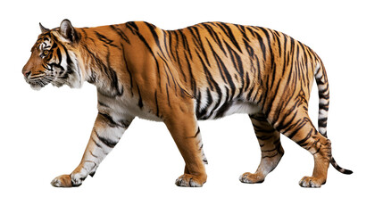 Obraz premium Tiger walking side view full body