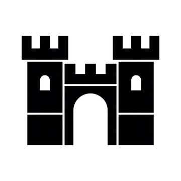 Simple black castle icon design