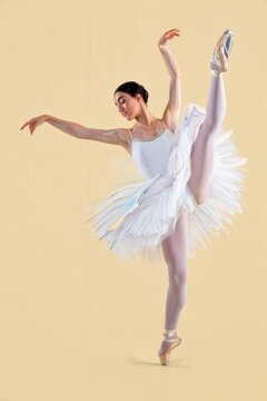 Ballerina Performing a Graceful Arabesque