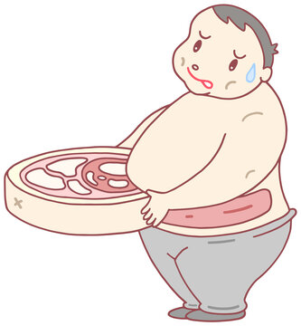 健康障害のイラスト - 内臓脂肪・肥満・生活習慣病