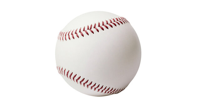 White baseball with red stitching