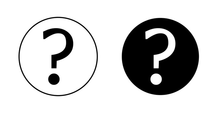 Question Circle Icon, Help Support Information Symbol Vector