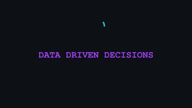 Data driven decisions loading animation with spinning circle for business analytics and digital strategy presentations 4k