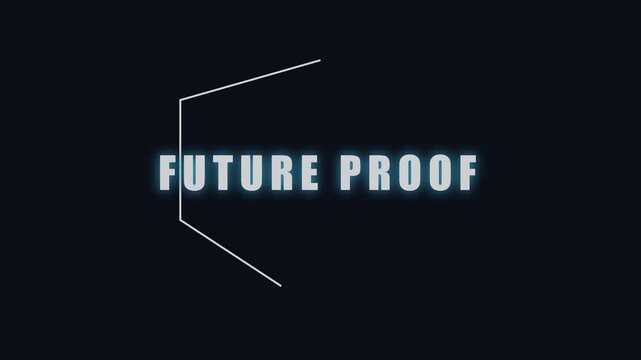 Future proof text animation with minimalist geometric lines for corporate tech and business innovation presentations 4k