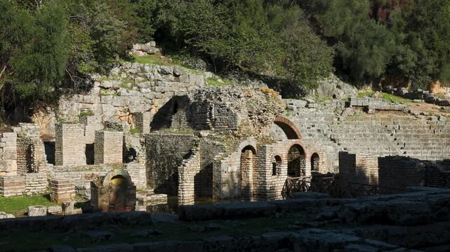 Historic Roman and Greek ancient ruins of Butrint in Albania