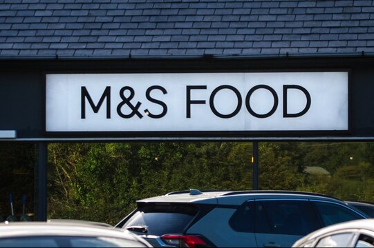 a marks and spencer food sign