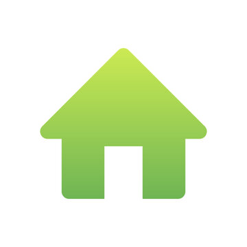 Green home icon for eco property website
