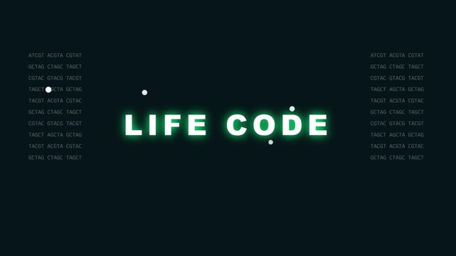 Life code dna sequencing animation: futuristic genetic research 4k background, with glowing nucleotide, sequences and digital, science data