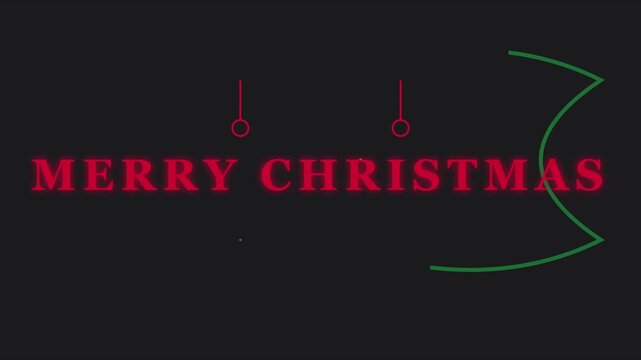 Merry christmas minimalist greeting animation with floating particles and abstract green line 4k holiday