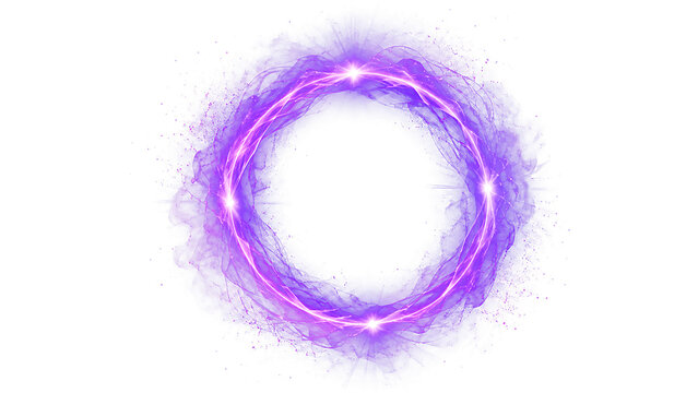 Hologram Portal PNG Transparent Energy Ring Neon Cyber Futuristic Graphic Element.
