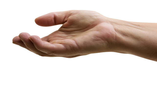 Open human hand palm up, offering or receiving gesture