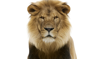 Majestic male lion with full mane facing forward © Natalia