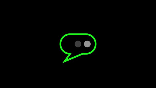 Animated three dots typing icon for chat and message activity. Speech bubble with typing dots