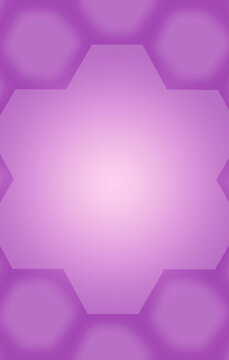 Gradient purple 3D hexagon pattern frame with copy space