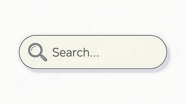 Modern search bar interface with a microphone icon and search button, on a soft purple gradient background background