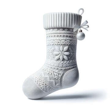 White Christmas stocking sock isolated on white background
