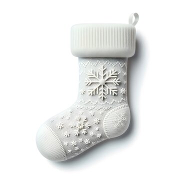 White Christmas stocking sock isolated on white background