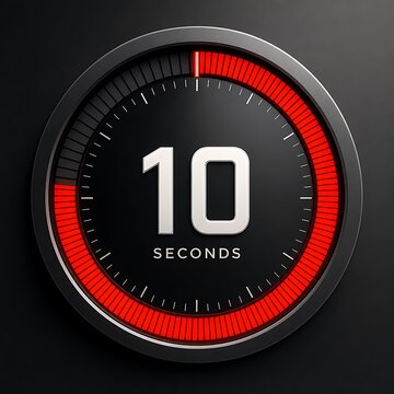 Countdown Timer Displaying Ten Seconds Left.