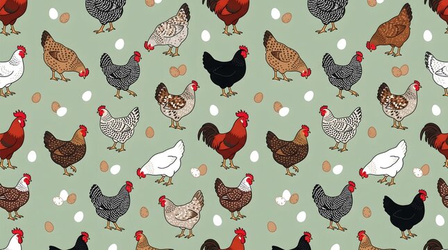 Cute chicken pattern background design
