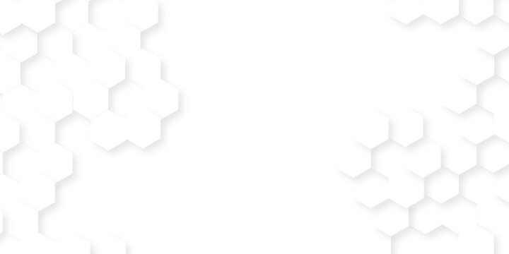 Background with hexagons . Abstract background with lines . white texture background . hexagon abstract background. Surface polygon pattern with glowing hexagon paper texture and futuristic business