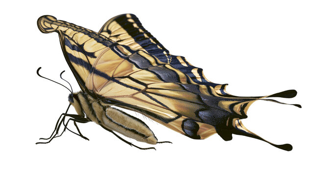 Yellow and black butterfly with detailed wings and body