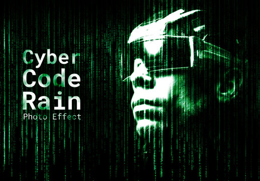 Cyber Code Rain Photo Effect