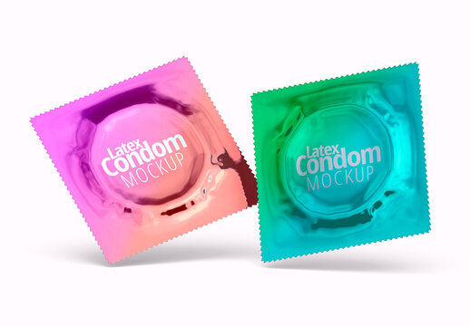 Condom Foil Wrapper Mockup Set