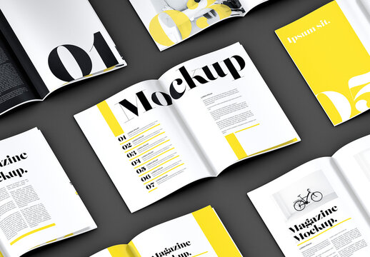 Open Magazine Spread Mockup